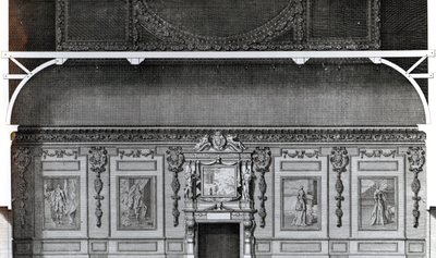 Section of the Great Dining Room at Wilton, after a design by Inigo Jones, engraved by H. Hulsbergh, published in 